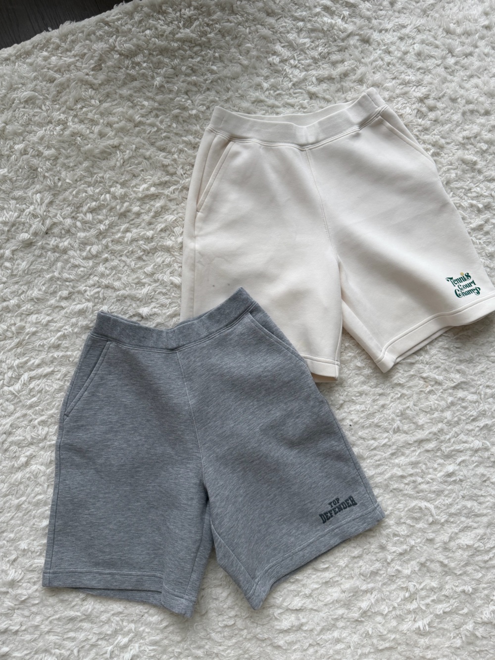 Uniqlo Kids Cream & Gray Shorts. 2 pair. Size 9-10years